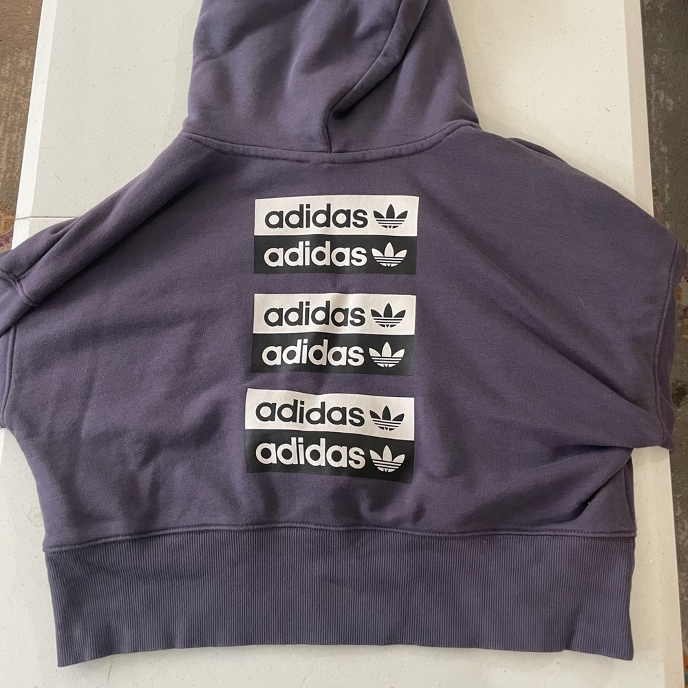 Adidas original cropped hoodie purple